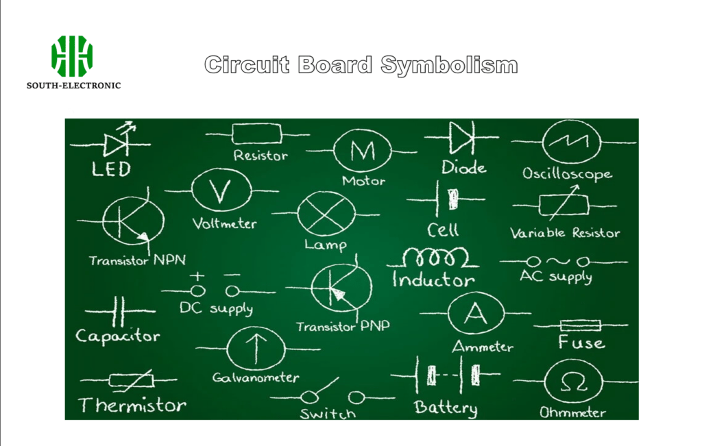 PCB showing symbolic patterns in power planes