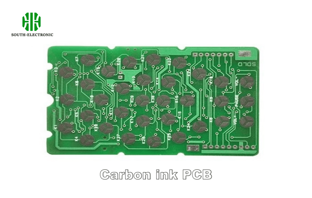 Diagrama de estructura de tarjeta de circuito impreso de tinta de carbono