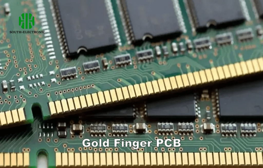 gold finger pcb closeup