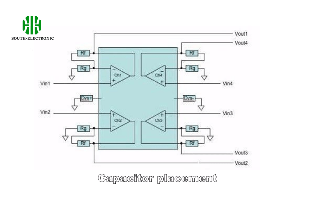 Capacitor placement diagram