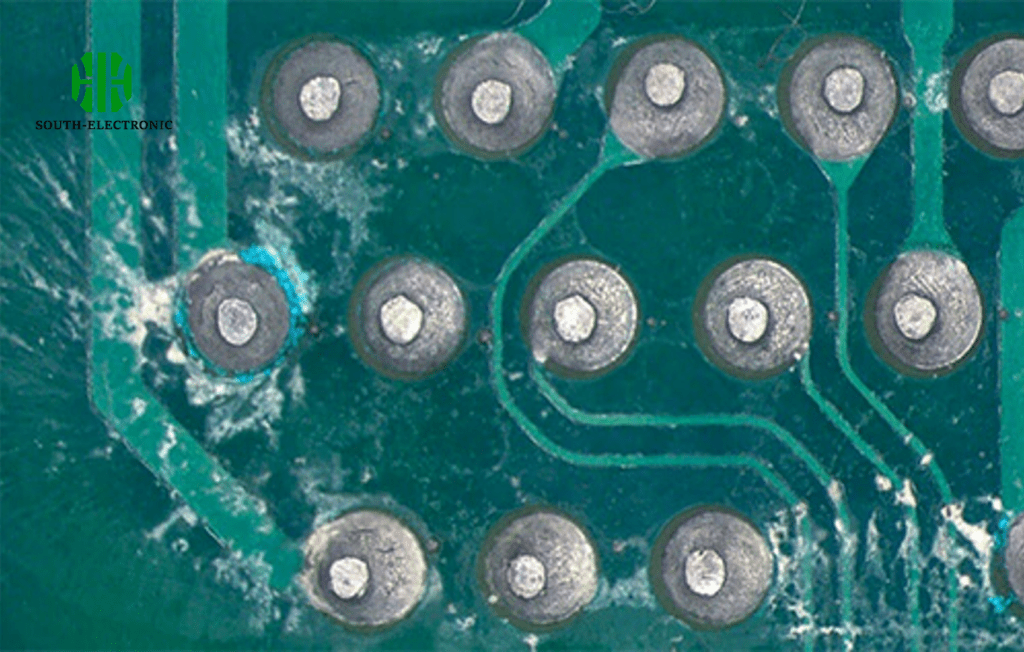 Dendritic copper growth on PCB