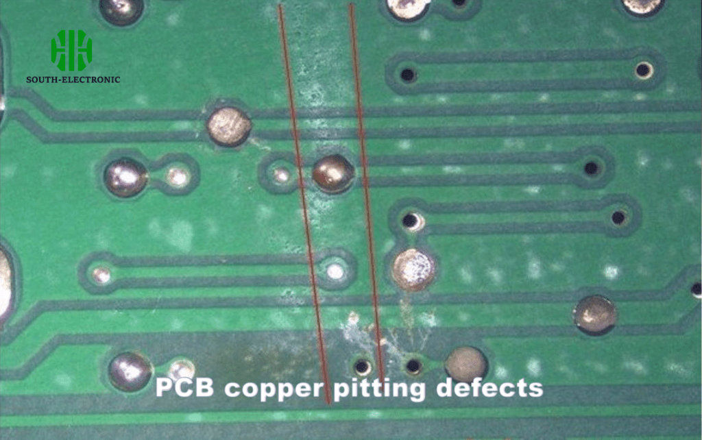 PCB copper pitting defects