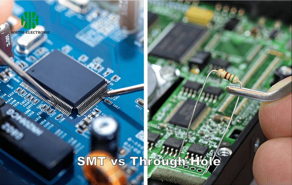 SMT vs Through-Hole size comparison