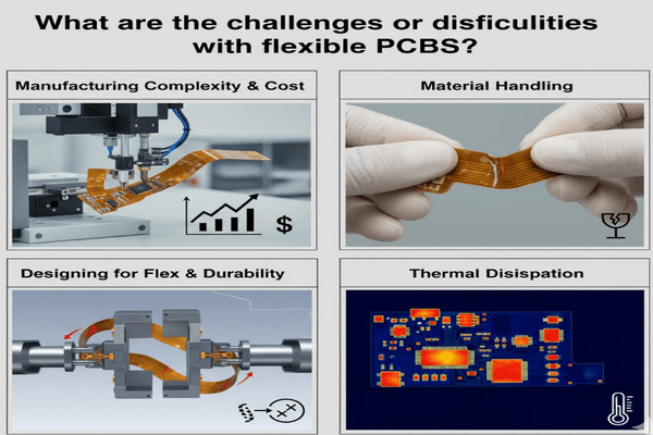 What are the challenges or difficulties with flexible PCBs?