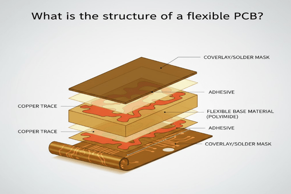 What is the structure of a flexible PCB?
