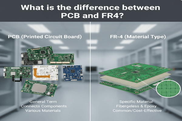 What is the difference between PCB and FR4
