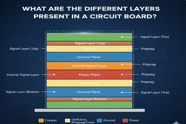 Section transversale des couches de PCB